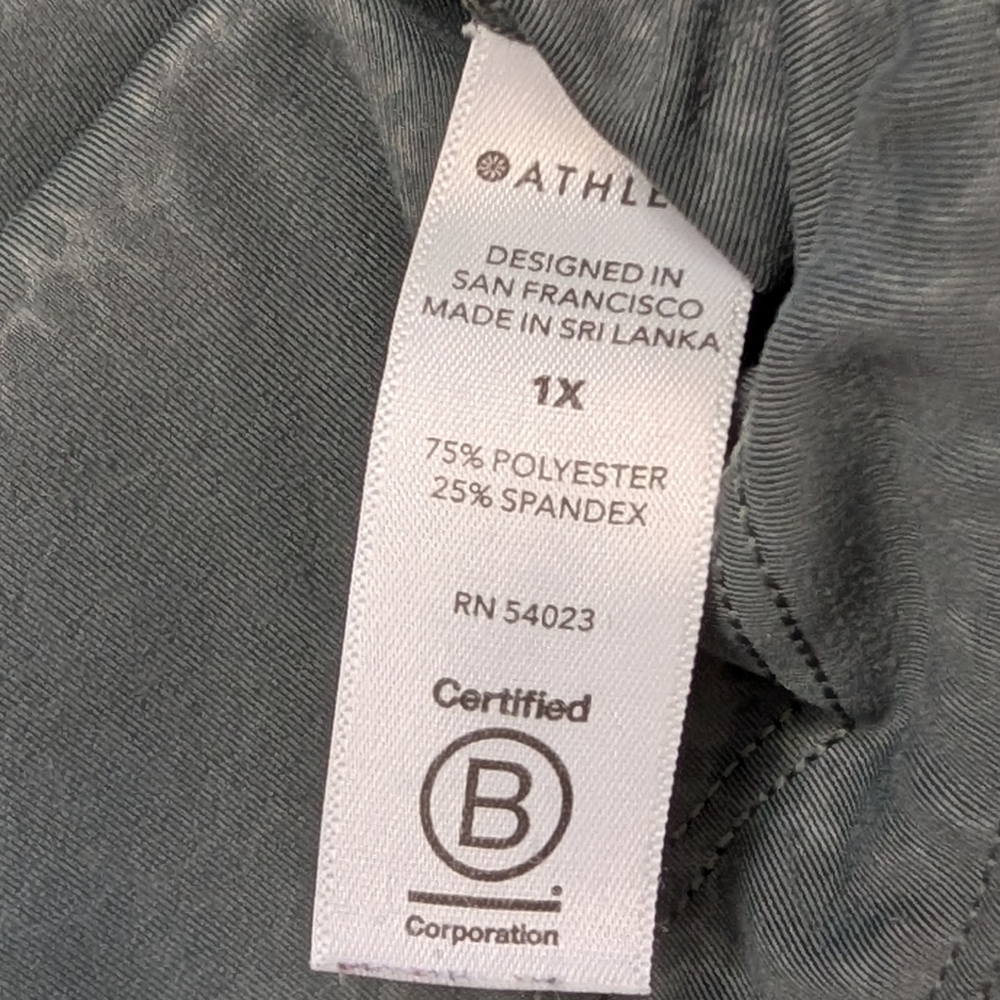 Athleta Green Static Ultimate Stash Pocket Textured 7/8 Tight Size 1X - Picture 4 of 9